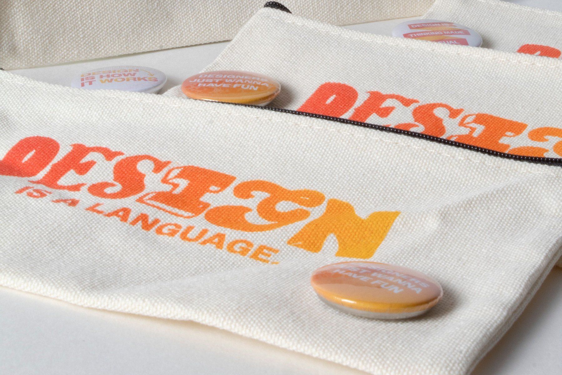 Printed cotton towels and coasters laid out on a table
